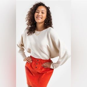 Corina Button Corduroy Paperbag Mini Skirt